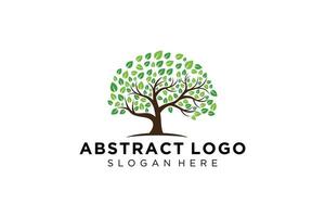 grön träd logotyp design naturlig och abstrakt blad. vektor