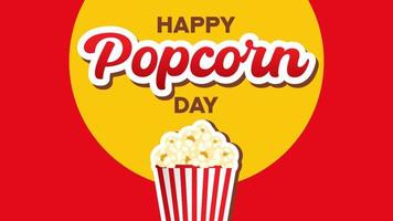 glücklicher nationaler popcorn-tagesvektor-flacher stil. geeignet für Poster, Cover, Web, Social-Media-Banner. vektor