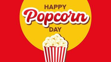 Lycklig nationell popcorn dag vektor platt stil. lämplig för affisch, omslag, webb, social media baner.