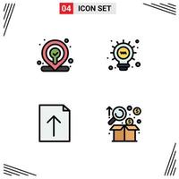 Aktienvektor-Icon-Paket mit 4 Zeilenzeichen und Symbolen für Webanalyse-Webdokumentdiagramm-editierbare Vektordesign-Elemente vektor