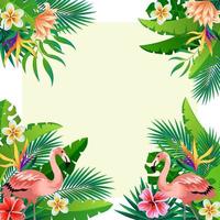 schöner Blumenhintergrund mit Flamingos vektor