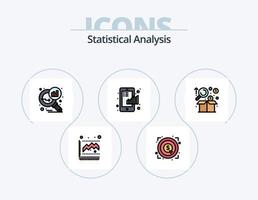 Statistische Analyselinie gefüllt Icon Pack 5 Icon Design. Diagramm. sich beugen. E-Commerce. Planke. Einkaufen vektor