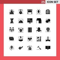 uppsättning av 25 modern ui ikoner symboler tecken för smart infrastruktur Avsluta rutnät mål redigerbar vektor design element