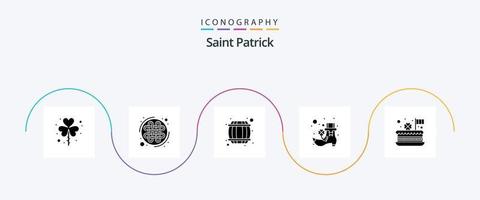 helgon patrick glyf 5 ikon packa Inklusive fira. pyssling. Knut. irländsk. dryck vektor