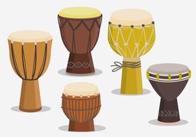 Etnic Djembe Samlingar Vector Flat Illustration