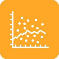 Scatter-Diagramm-Glyphe Hintergrundsymbol mit runder Ecke vektor