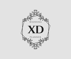 xd initialen brief hochzeitsmonogramm logos sammlung, handgezeichnete moderne minimalistische und florale vorlagen für einladungskarten, save the date, elegante identität für restaurant, boutique, café im vektor