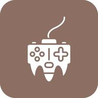 Gamepad-Glyphe mit runder Ecke Hintergrundsymbol vektor
