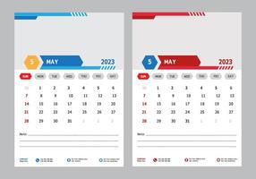 Moderner Brunnenkalender 2023 kann Vorlagenprofi entwerfen vektor