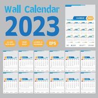 moderne 2023-Wandkalender-Designvorlage pro Vektor