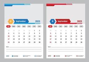 modern 2023 vägg kalender september design mall proffs vektor