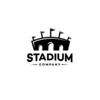 Stadion Schauplatz Arena Vektor Logo Illustration Symbolelement, Festival-Party-Symbol