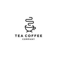 Coffee-Shop-Logo-Hipster mit Cup-Icon-Vektor im Linienumriss-Vintage-Stil vektor