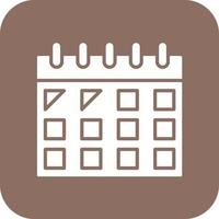 kalender glyf runda hörn bakgrund ikon vektor