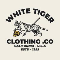 vektor tiger illustration hand dragen Kläder kläder logotyp bricka