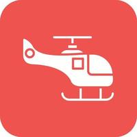 Helikopter-Glyphe mit runder Ecke Hintergrundsymbol vektor