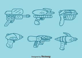 sketch watergun samlingsvektor vektor