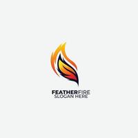 Feder Feuer Logo Design Farbverlauf vektor