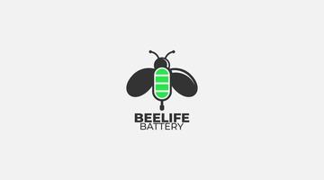 Biene-Batterie-Vektor-Logo-Design-Icon-Vorlage vektor