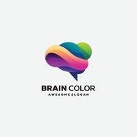 Gehirn-Logo-Design-Illustration bunt vektor