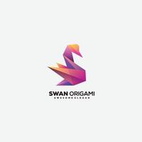 Origami-Schwan-Logo-Design bunt vektor