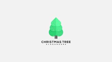 abstraktes modernes Weihnachtsbaum-Logo-Design in Liebesform vektor