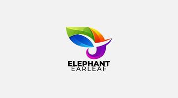 lutning elefant öra blad vektor logotyp design mall