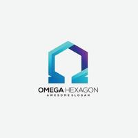 Omega-Logo-Design Farbverlauf bunt vektor