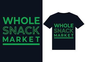 ganze Snackmarkt-Illustrationen für druckfertiges T-Shirt-Design vektor