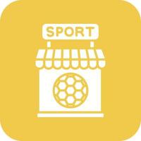 Sportgeschäft Glyphe Runde Ecke Hintergrundsymbol vektor