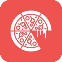 Pizza Glyphe Hintergrundsymbol mit runder Ecke vektor