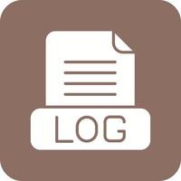 Logs Glyphe Hintergrundsymbol mit runder Ecke vektor