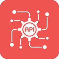 API-Glyphe Hintergrundsymbol mit runder Ecke vektor