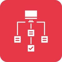 Workflow-Glyphe Hintergrundsymbol mit runder Ecke vektor