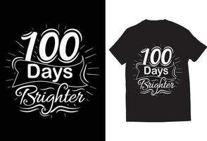 Lycklig 100 dag av skola t-shirt design skriva ut redo vektor fil