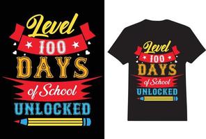 Happy 100 Day of School T-Shirt Design druckfertige Vektordatei vektor