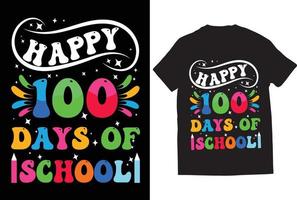 Happy 100 Day of School T-Shirt Design druckfertige Vektordatei vektor