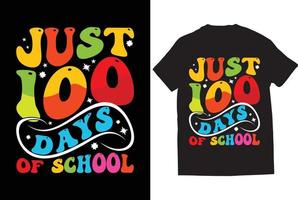 Lycklig 100 dag av skola t-shirt design skriva ut redo vektor fil