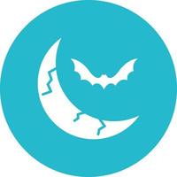 Halloween-Mond-Glyphe-Kreis-Symbol vektor