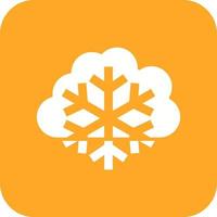 schneebedecktes Glyphen-Hintergrundsymbol mit runder Ecke vektor