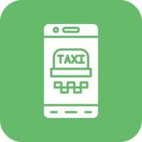 Hintergrundsymbol für mobile Taxi-Glyphe mit runder Ecke vektor