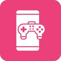 Hintergrundsymbol für mobile Gaming-Glyphe mit runder Ecke vektor