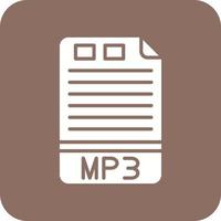 mp3-Glyphe Hintergrundsymbol mit runder Ecke vektor