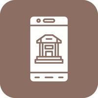 Hintergrundsymbol für mobile Banking-Glyphe mit runder Ecke vektor