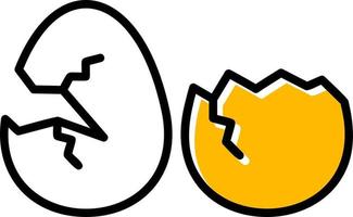bruten ägg kreativ ikon design vektor
