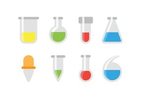 Chemische Reagenzglas- und Glaswaren-Ikonen vektor