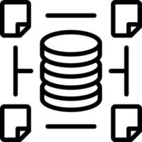 linje ikon för databaser vektor