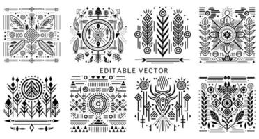 Tribal Texturen Muster Grafikdesign Tattoo Logo editierbarer Vektor