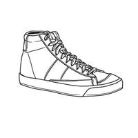 mode sneakers. gymnastikskor sko .platt vektor illustration. gymnastikskor linje konst. gymnastikskor sida se