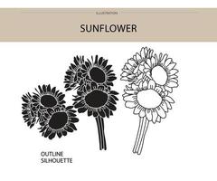 Sonnenblumen-Silhouette-Vektor vektor